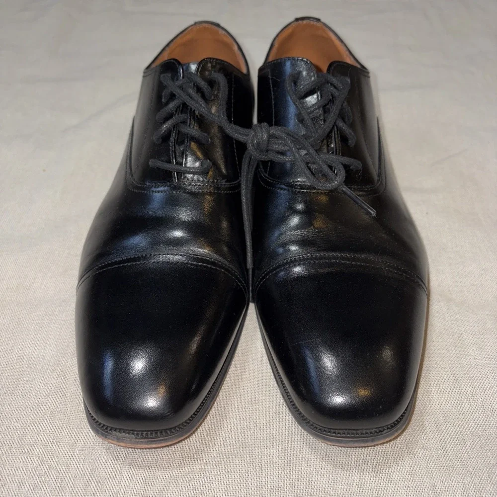 Men's FLORSHEIM Corbetta‎ Cap Toe Dress Shoes Black Leather 14180-001 Size 9D